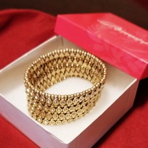 Gold stretchy with ( rhinestones) bracelet